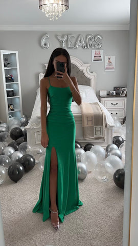 kelly green prom dress